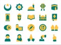 D mubarak icon set dual tone color white isolated modern flat design