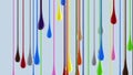 3D multicolor colorful glossy paint blobs dripping down Royalty Free Stock Photo