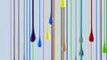 3D multicolor colorful glossy paint blobs dripping down Royalty Free Stock Photo