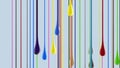 3D multicolor colorful glossy paint blobs dripping down Royalty Free Stock Photo