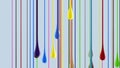 3D multicolor colorful glossy paint blobs dripping down Royalty Free Stock Photo