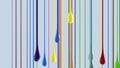 3D multicolor colorful glossy paint blobs dripping down Royalty Free Stock Photo