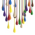 3D multicolor colorful glossy paint drop blobs