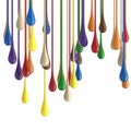 3D multicolor colorful glossy paint drop blobs Royalty Free Stock Photo