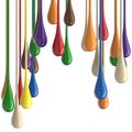 3D multicolor colorful glossy paint drop blobs Royalty Free Stock Photo