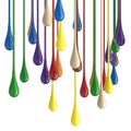 3D multicolor colorful glossy paint drop blobs Royalty Free Stock Photo