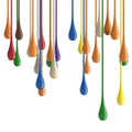 3D multicolor colorful glossy paint drop blobs