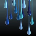 3D multicolor glossy paint drop blobs on black background Royalty Free Stock Photo