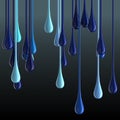 3D multicolor glossy paint drop blobs on black background Royalty Free Stock Photo