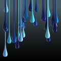 3D multicolor glossy paint drop blobs on black background Royalty Free Stock Photo