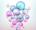 Abstract background with balls flying randomly