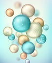 Abstract background with balls flying randomly