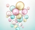 Abstract background with balls flying randomly