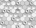 3d mural Abstract grayscale hexagon pattern design background wallpaper 3d metal wallpaper. Royalty Free Stock Photo