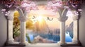 3d mural wallpaper Beautiful view of landscape background Royalty Free Stock Photo