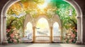 3d mural wallpaper Beautiful view of landscape background Royalty Free Stock Photo