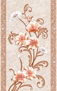 3d mural wallpaper flowers branches , butterfly , birds .Suitable for use on a wall frame Royalty Free Stock Photo