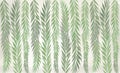 3d mural wallpaper. Green pattern branches tree leaves in drawing mural background for bedroom decor