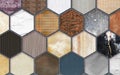 3d mural wallpaper Hexagonal geometric shapes . goden, marble, pattern and gray shapes . for modern home wall decor