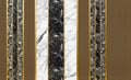 3d mural wallpaper. Modern wall decor abstract, golden lines, and marble and wooden and black shapes Royalty Free Stock Photo