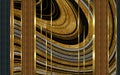 3d mural wallpaper. Modern wall decor abstract, golden lines, and marble and wooden and black shapes