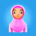 3d muslim woman ramadan icon