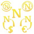 3D Namecoin internet virtual cryptocurrency symbol icon