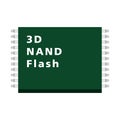 3D NAND flash memory used for data storage supporting AI processing large scale computing and modern IT infrastructure systems Royalty Free Stock Photo