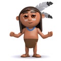 3d Native American Indian with arms outstretched