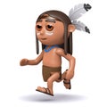 3d Native American Indian running