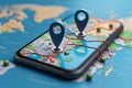3d navigation concept on smartphone
