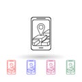 3d navigator in smart phone multi color icon. Simple thin line, outline vector of navigation icons for ui and ux, website or Royalty Free Stock Photo