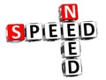 3D Need Speed Crossword Royalty Free Stock Photo