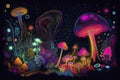 3D Neon Artistic Render of a Unique and Vibrant Psychedelic Fantasy