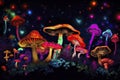 3D Neon Artistic Render of a Unique and Vibrant Psychedelic Fantasy