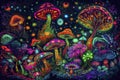 3D Neon Artistic Render of a Unique and Vibrant Psychedelic Fantasy