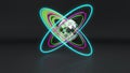 3d neon atom science Lens flare intro