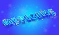 3d Neon Isometric Word Medcine. Flat Characters Royalty Free Stock Photo