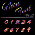 3D Neon Led Font. Liquid Matte Rounded Type. Tube Hand-Drawn Lettering. Multicolor Ultraviolet Colors. 3D render of Royalty Free Stock Photo