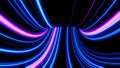 3d Neon light effect glowing trails. Colorful Light motion speed background. Motion blur long time effect. Technology 5g design Royalty Free Stock Photo