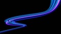 3d Neon light effect glowing trails. Colorful Light motion speed background. Motion blur long time effect. Technology 5g design Royalty Free Stock Photo