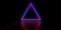 3d neon treangle . 3d illustration Royalty Free Stock Photo