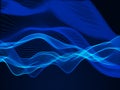 3D network communications background with flowing data waves