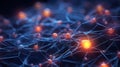 3D Neural Network Visualization in Data Analysis. 3D representation of intricate neural networks and data nodes Royalty Free Stock Photo