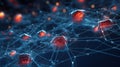 3D Neural Network Visualization in Data Analysis. 3D representation of intricate neural networks and data nodes Royalty Free Stock Photo