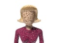 3D Neutral lady character cracked Royalty Free Stock Photo