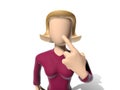 3D Neutral lady character thinking about someting Royalty Free Stock Photo