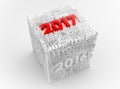 3D New year 2017 Cube Royalty Free Stock Photo