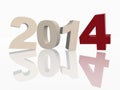 3d new year 2014 in red and grey figures Royalty Free Stock Photo