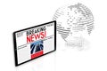 3D news concept, tablet, Earth Royalty Free Stock Photo